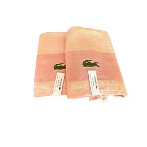 Lacoste Light Pink Bath Towel 100% Cotton 30" x 52" Crocodile Logo New Tags 2